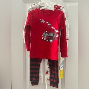 Carter's Red Fire Truck Pajama 4Pc. Set NEW (2 Sets Available)